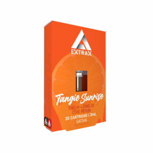 Delta Extrax THCh THCjd THCp Live Resin vape cartridge with Tangie Sunrise strain profile in 2ml size