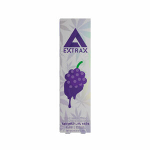 Delta Extrax THCjd Live Resin Preheat Disposable vape with Grape Sorbet strain profile in 3.5ml size