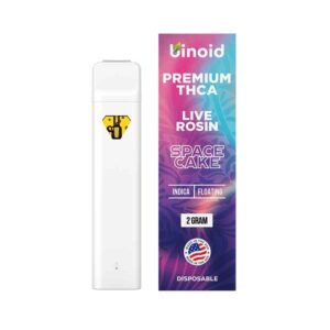 Binoid THCA live rosin disposable pen with Space Cake strain profile in 2g size