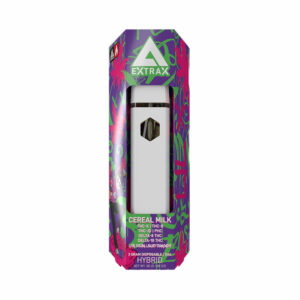 Delta Extrax THC-X THC-B PHC Live Resin Disposable vape with Cereal Milk strain profile in 3ml size