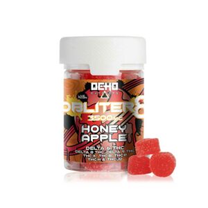 Ocho Extracts Obliter8 175mg Honey Apple flavored gummies with Deta-6, Delta-8, Delta-9, THC-X, THC-B, THC-P, THC-H, THCjd and live resin.