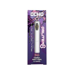 Ocho Extracts Obliter8 Live Resin 3g Disposable vape with Dark Matter strain profile