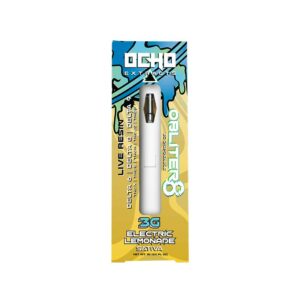 Ocho Extracts Obliter8 Live Resin 3g Disposable vape with Electric Lemonade strain profile