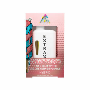 Delta Extrax THCA + Delta-9P Live Resin Disposable vape with Sweet Tooth strain profile in 4.5ml size