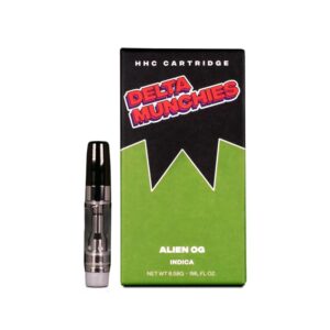 Delta Munchies 1g HHC Vape Cartridge with Alien OG strain profile