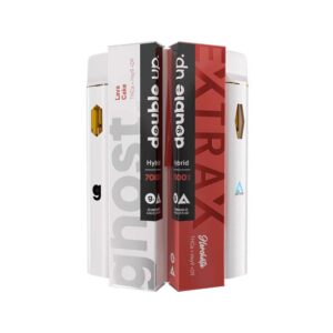 Ghost Extrax THCA + Delta-9 THC + HXY9-THC 3.5g Live Resin Disposable vapes in a 2-pack with Horchata and Lava Cake strain profiles