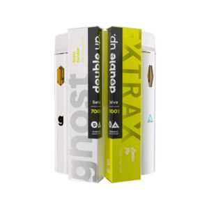 Ghost Extrax THCA + Delta-9 THC + HXY9-THC 3.5g Live Resin Disposable vapes in a 2-pack with Lemon Pie and Apple Sundae strain profiles