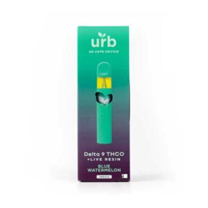 Urb Delta 9 + Delta 8 Live Resin disposable with Blue Watermelon (Indica) terpenes in 3g size