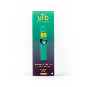 Urb Delta 9 THCO + Delta 8 Live Resin disposable with Mango Kush (Sativa) terpenes in 3g size