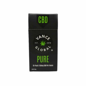 Vance Global Pure CBD cigarettes with 150mg of organic CBD flower in a 1-pack with 10 1g cigarettes