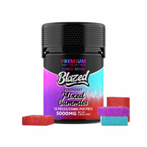 Binoid Blazed THCA THCP THCjd gummies in 250mg servings with mixed flavors