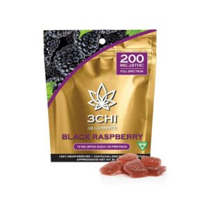 3Chi delta 9 thc gummies with Black Raspberry flavor with 10mg in a 20-pack