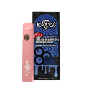 Exodus Mushy vapes mushroom extract with Blueberry Blast flavor in 2.2g disposable