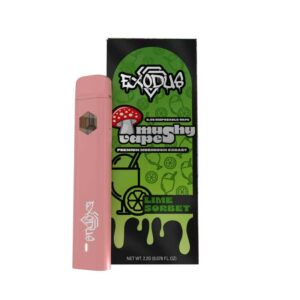 Exodus Mushy vapes mushroom extract with Lime Sorbet flavor in 2.2g disposable