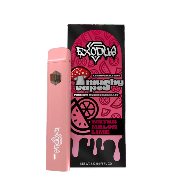 Exodus Mushy vapes mushroom extract with Watermelon Lime flavor in 2.2g disposable