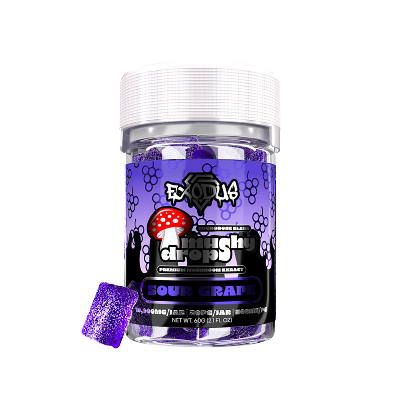 Exodus Mushy Drops Mushroom Gummies | Sour Grape - 10000mg - Lord