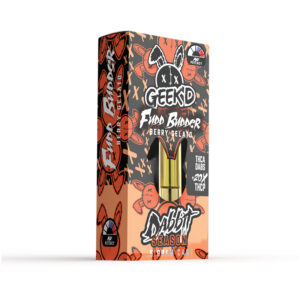 Geek'd Extracts THCA + 20x THCP Fudd Budder Berry Gelato 0.5g vape cartridge.