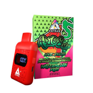 Delta Extrax Adios MF THCA + Delta-9 + THCP + Delta 8 THC Live Sugar Disposable vape with Watermelon Kush strain profile in 7ml size