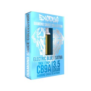 Exodus Diamond Sauce Collection CB9A + THCA + THCP 3.5g vape cartridge with Electric Blue terpenes