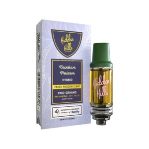 Hidden Hills Heady Blend THC-A Ultra vape cartridge with Durban Poison strain profile in 2g size