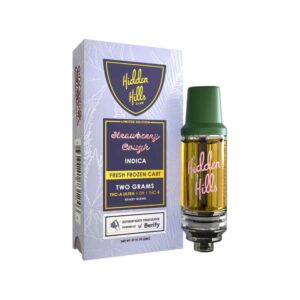 Hidden Hills Heady Blend THC-A Ultra vape cartridge with Strawberry Cough strain profile in 2g size