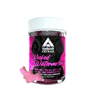 Blackcraft Extrax HXY-10+THCP Live Resin gummies in 200mg servings with Wicked Watermelon flavor