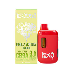 Exodus Diamond Sauce Collection CB9A + THCA + THCP 3.5g disposable with Gorilla Zkittlez terpenes