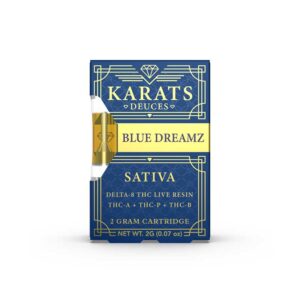 Karats Deuces THCA + THCP + THCB + Delta-8 THC Live Resin 2g vape cartridge with Blue Dreamz terpenes