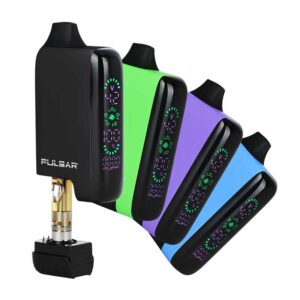 Pulsar 510 DL 5.0 Auto-Draw vape cartridge vaporizer showing all colors.