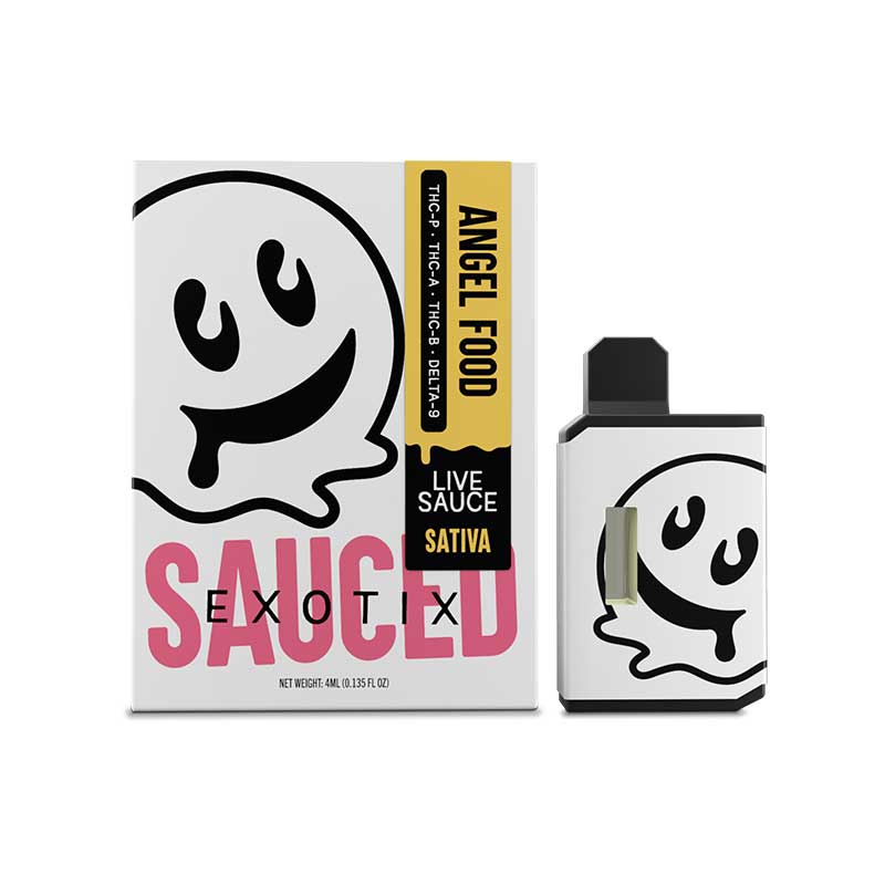 Half Bak'd Sauced Exotix THCB + THCP + Delta-8 + THCA Live Resin 4g disposable with Angel Food Sativa terpenes