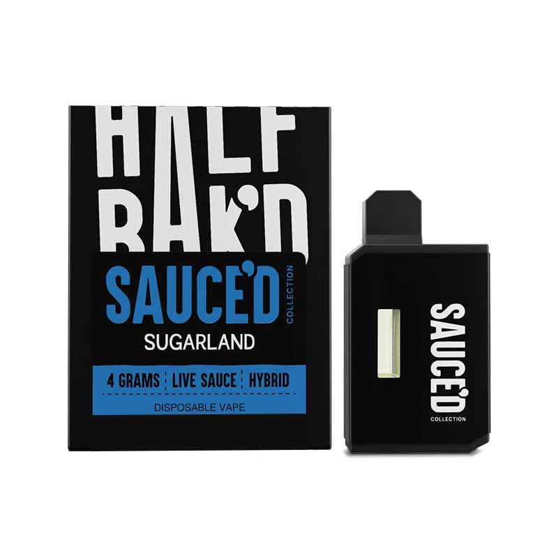 Half Bak'd Sauced THCB + THCP + Delta-8 + THCA Live Resin 4g disposable with Sugarland Hybrid terpenes