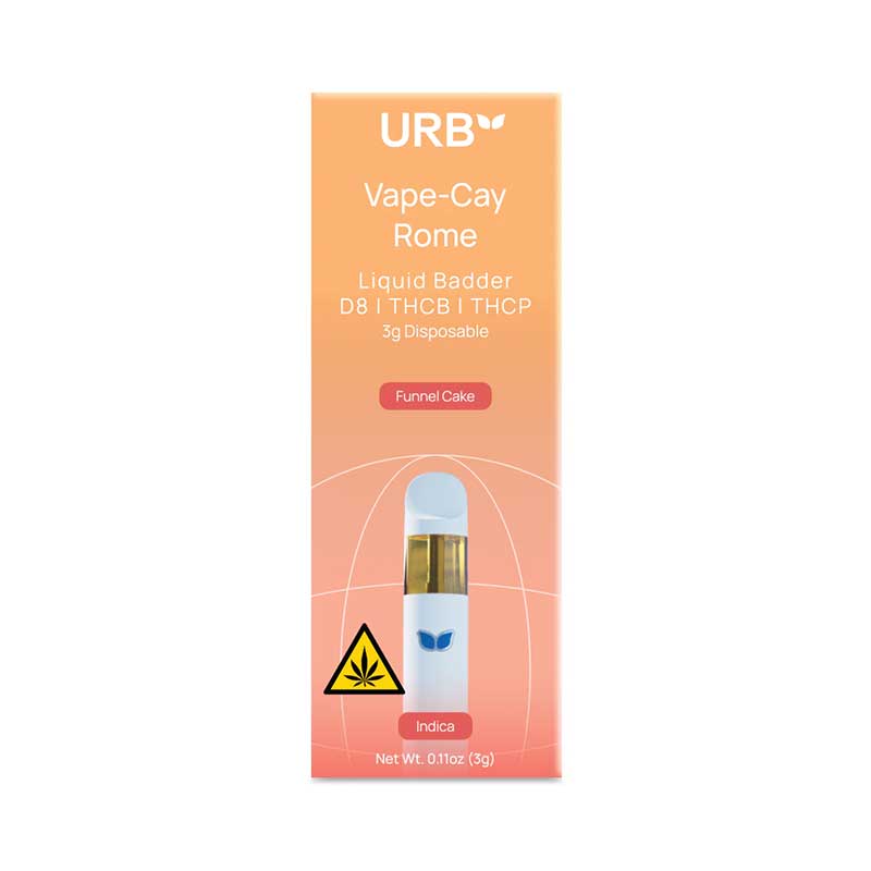 Urb liquid badder Delta 8 + THCa + THC-B + THC-P + Live Resin Disposable vape with Cotton Candy (Hybrid) terpenes in 3g size