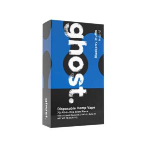 Ghost Slide Piece disposable vape with THCA, THCP and Delta-10 in a 7g size with Blueberry Muffin terpenes.