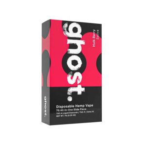 Ghost Slide Piece disposable vape with THCA, THCP and Delta-10 in a 7g size with Hulk Berry terpenes.