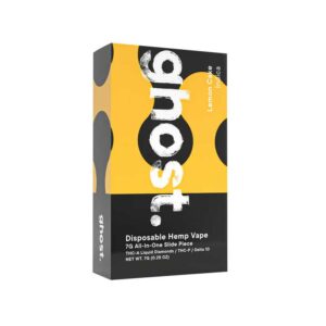 Ghost Slide Piece disposable vape with THCA, THCP and Delta-10 in a 7g size with Lemon Cake terpenes.