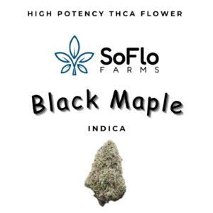 SoFlo Farms high potency thca flower with black maple indica strain profile