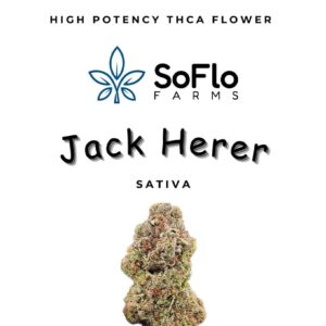 SoFlo Farms high potency thca flower with jack herer sativa strain profile